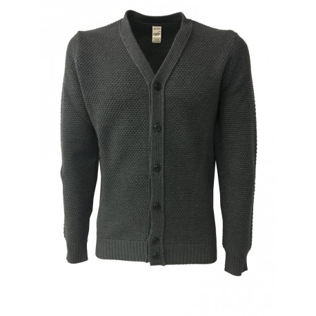 GRP cardigan man gray 100% wool MADE IN ITALY