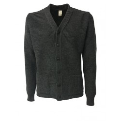 GRP cardigan man gray with pockets 100% wool MADE IN ITALY