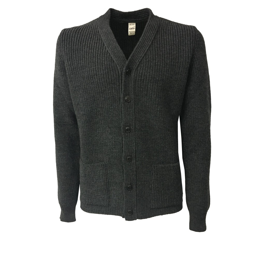 GRP cardigan man gray with pockets 100% wool MADE IN ITALY