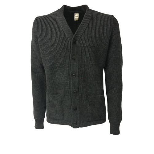 GRP cardigan man gray with pockets 100% wool MADE IN ITALY