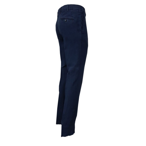 LUIGI BIANCHI blue trousers 100% pure linen slim fit