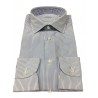 BRANCACCIO camicia uomo righe blu/bianco 100% cotone vestibilità slim