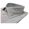 BRANCACCIO camicia uomo righe blu/bianco 100% cotone vestibilità slim