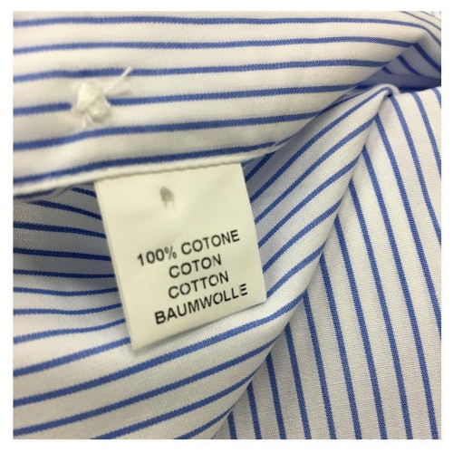 BRANCACCIO camicia uomo righe blu/bianco 100% cotone vestibilità slim