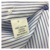 BRANCACCIO camicia uomo righe blu/bianco 100% cotone vestibilità slim