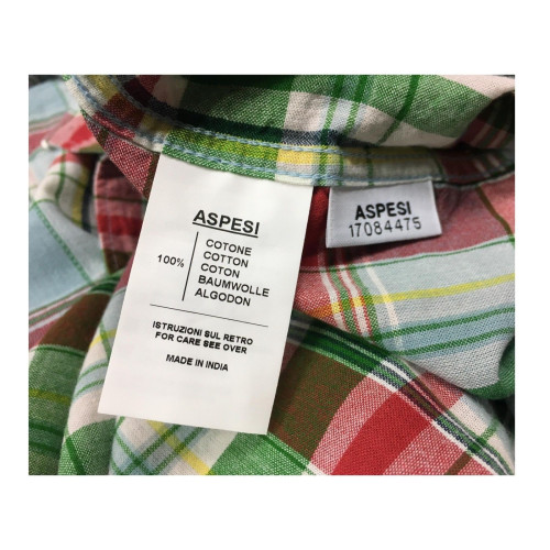ASPESI camicia uomo quadri rosso/verde mod CC02 G065 RIDOTTA II 100% cotone