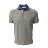 DELLA CIANA polo uomo mezza manica grigio con collo jeans 100% cotone