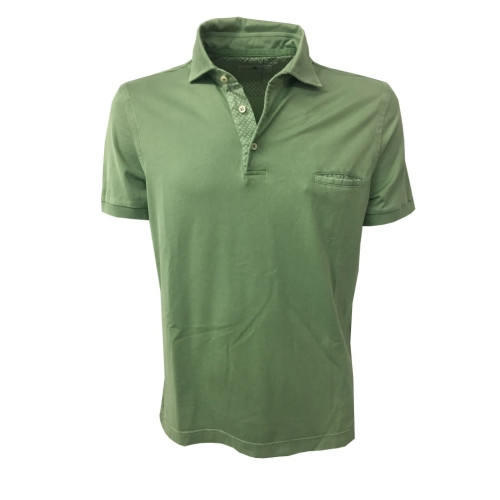 DELLA CIANA polo shirt half sleeve pocket, mod 71 / 47613L 100% cotton light green