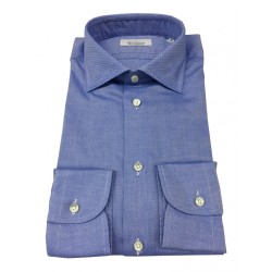 BRANCACCIO camicia uomo oxford celeste 100% cotone vestibilità regolare slim