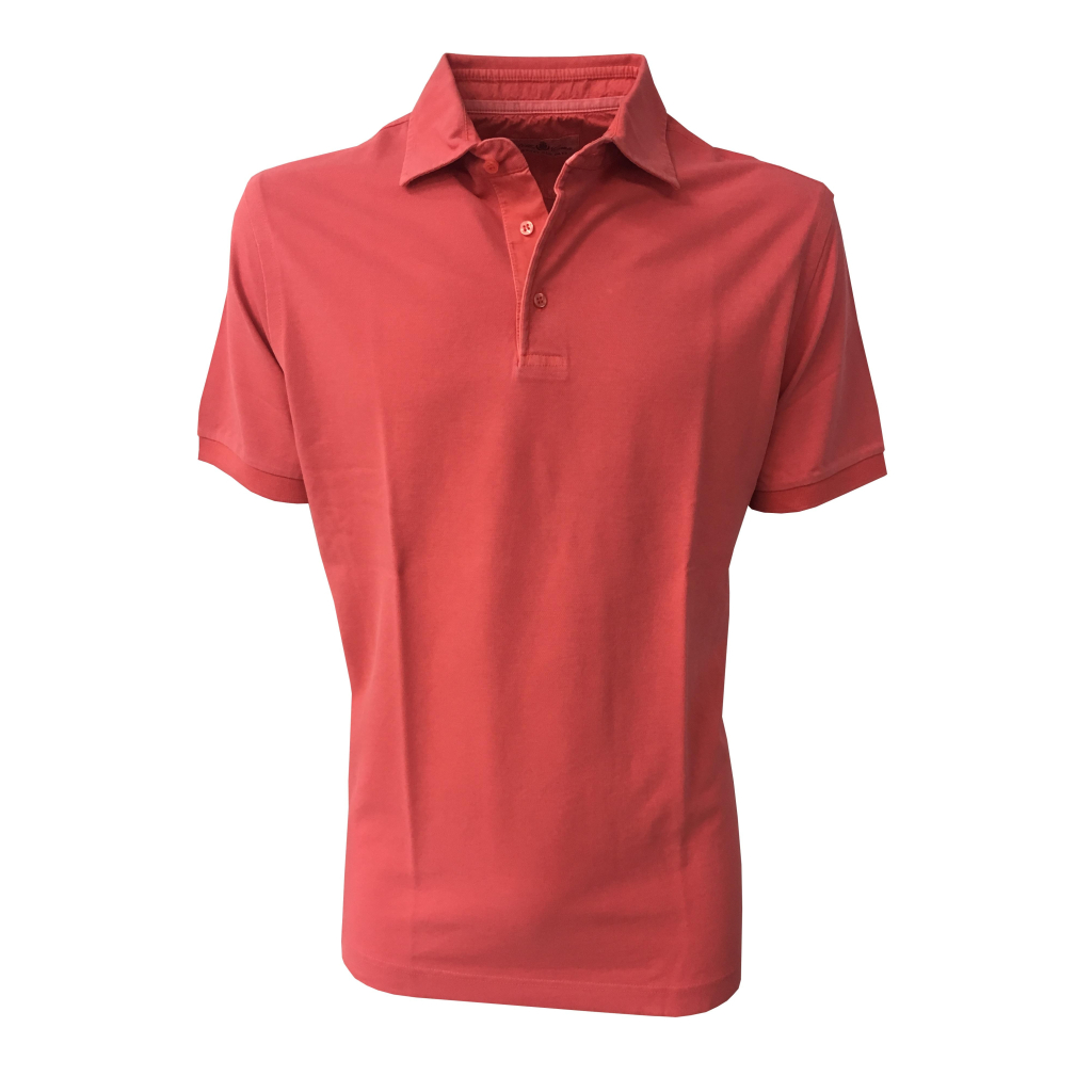 DELLA CIANA polo uomo mezza manica colore corallo 100% cotone