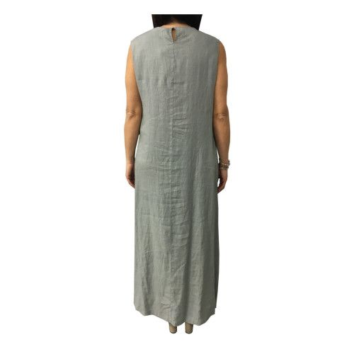 ASPESI long sleeveless woman dress mod H613 C195 100% linen MADE IN ITALY