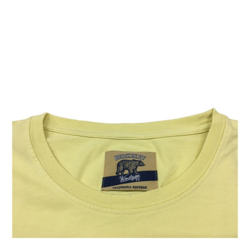 VINTAGE 55 man t-shirt yellow mod BEAR 100% cotton