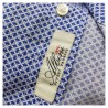 BRANCACCIO camicia uomo manica lunga fantasia celeste vestibilità slim 100% cotone ALBINI