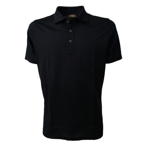 FERRANTE polo man blue 52% Cotton FILOSCOZIA  48% silk  MADE IN EU