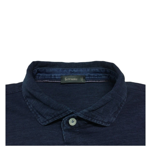 FERRANTE men's shirt blue jersey mod 35611 100% cotton MADE IN ITALY