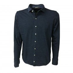 FERRANTE men's shirt blue jersey mod 35611 100% cotton MADE IN ITALY