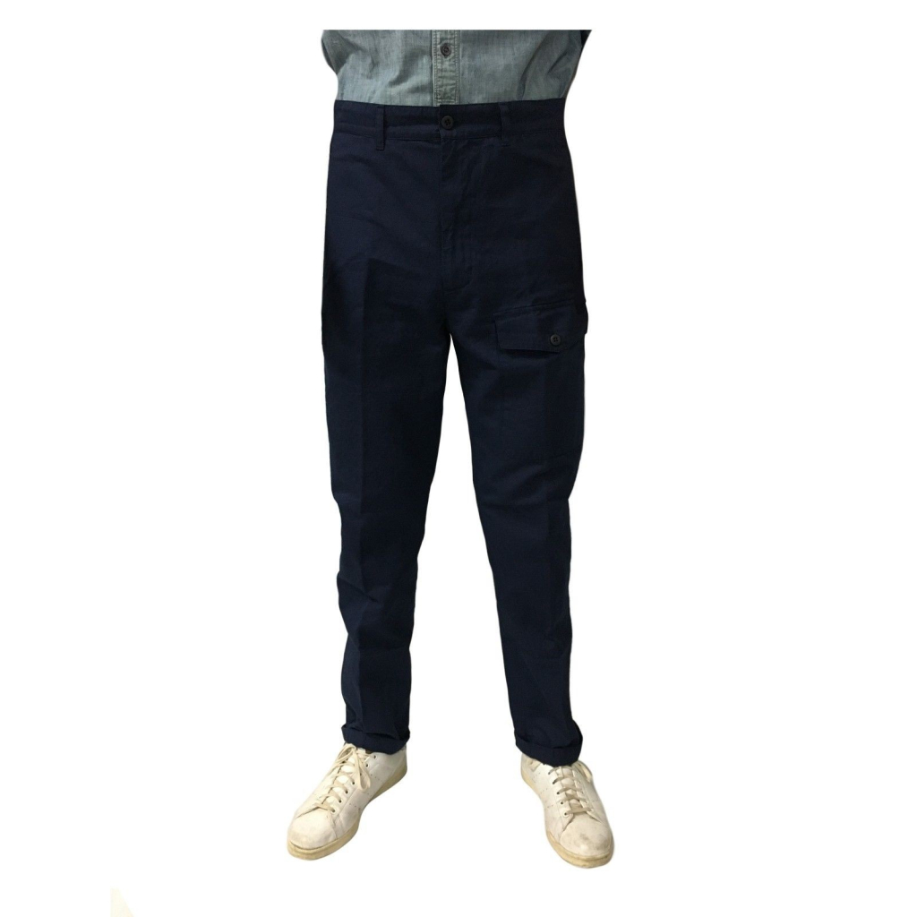 MANIFATTURA CECCARELLI pants man with side pockets  blue mod 6517 76% cotton 24% linen MADE IN ITALY