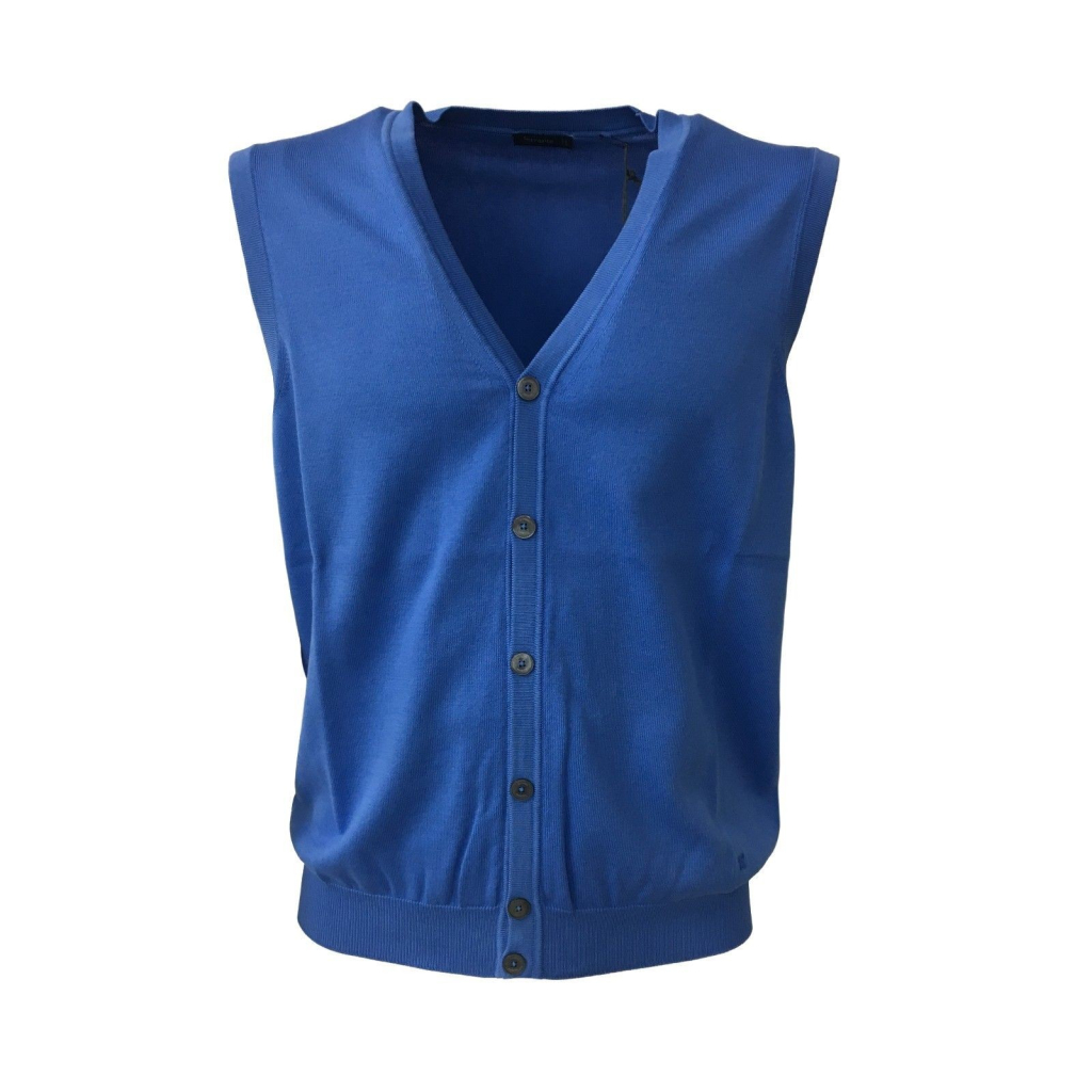 FERRANTE men's vest light blue with buttons 100% cotton MADE IN ITALY