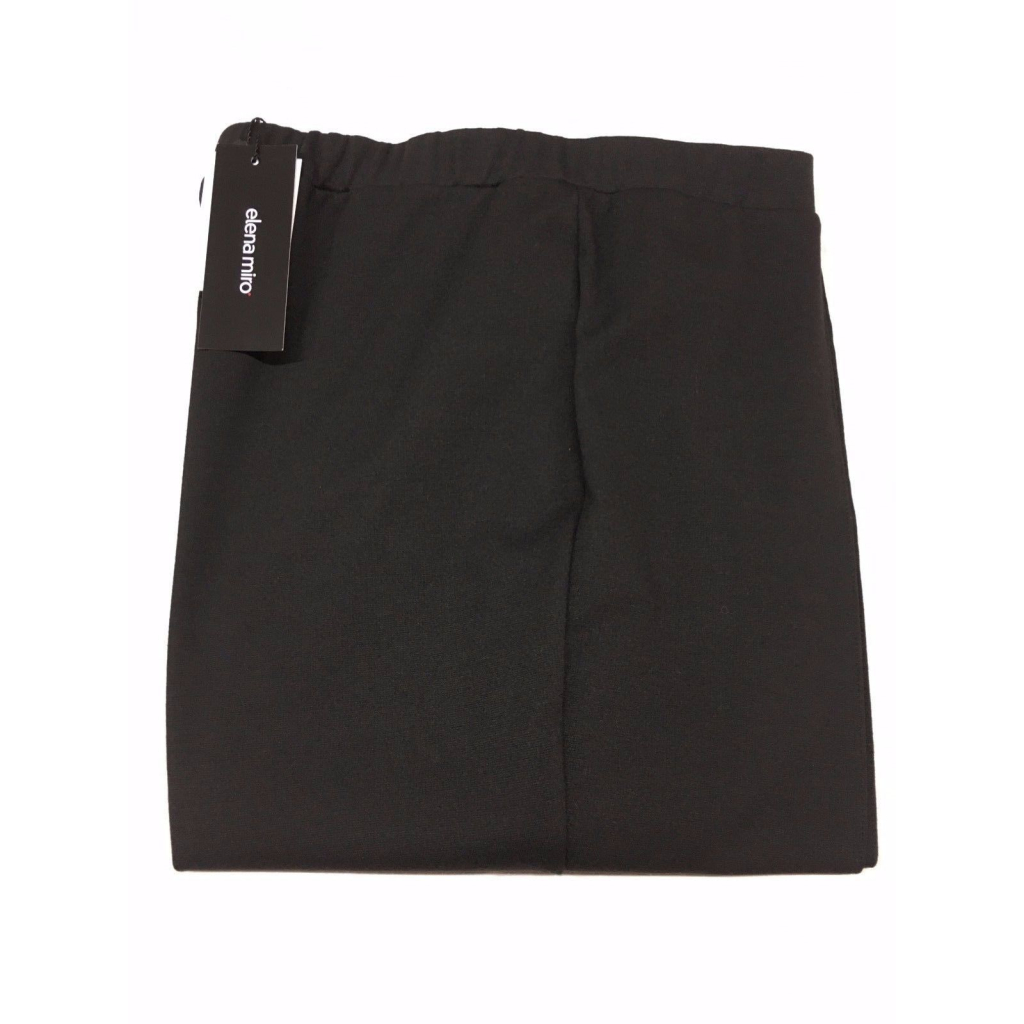 ELENA MIRO' pantalone donna in jersey pesante con cuciture davanti nero ELENA MIRO' pantalone donna in jersey pesante con cuciture davanti nero
