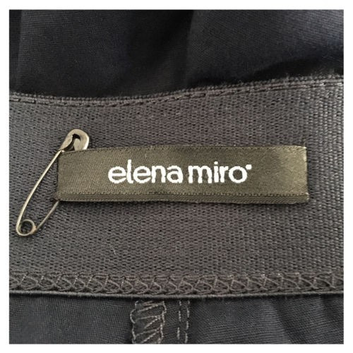 ELENA MIRÒ pantalone donna blu con spacco lunghezza cm 90 97% cotone 3% elastan