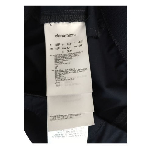 ELENA MIRÒ pantalone donna blu con spacco lunghezza cm 90 97% cotone 3% elastan
