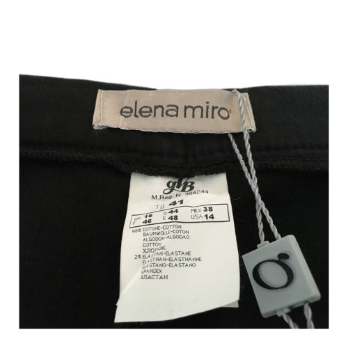 ELENA MIRÒ trousers woman black winter with elastic waistband 98% cotton 2% elastane