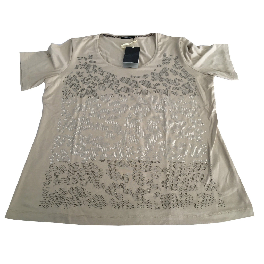 ELENA MIRO ' t-shirt donna mezza manica applicazioni strass 95% viscosa 5% elastan