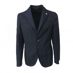 L.B.M 1911 men's blue jacket unlined 78% cotton 18% linen 4% polyamide mod 2875