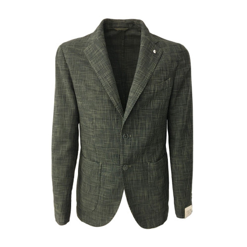 L.B.M. 1911 giacca uomo sfoderata verde principe di Galles 93% cotone 7% seta