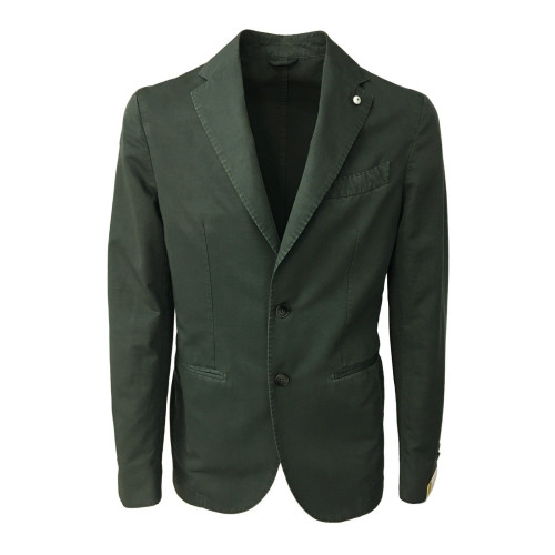 L.B.M 1911 men's green jacket unlined 79% cotton 21% linen mod 2857 slim fit