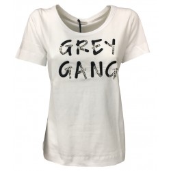 PENNYBLACK t-shirt donna mezza manica bianca con inserti modello RADICE 100% cotone