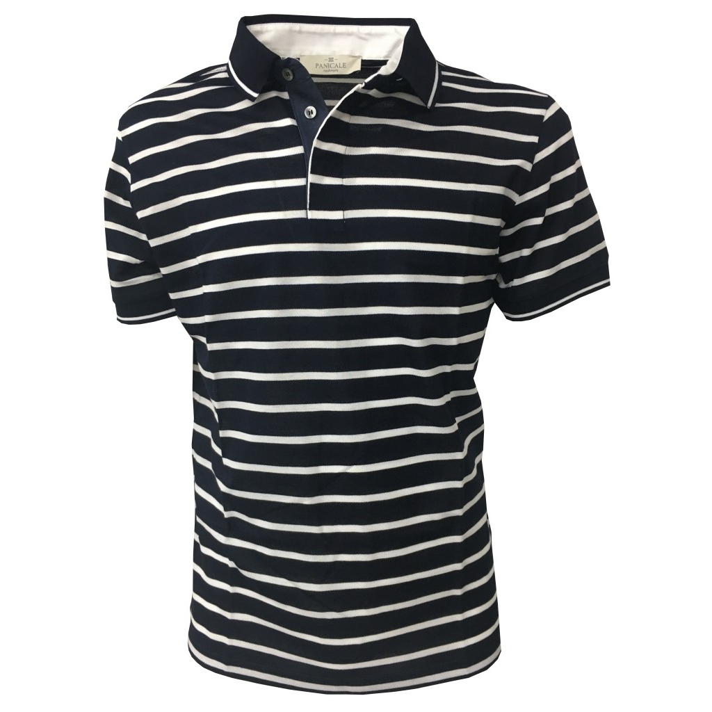 PANICALE polo shirt striped 100% cotton Scotland thread slim fit PANICALE polo shirt striped 100% cotton Scotland thread slim fit