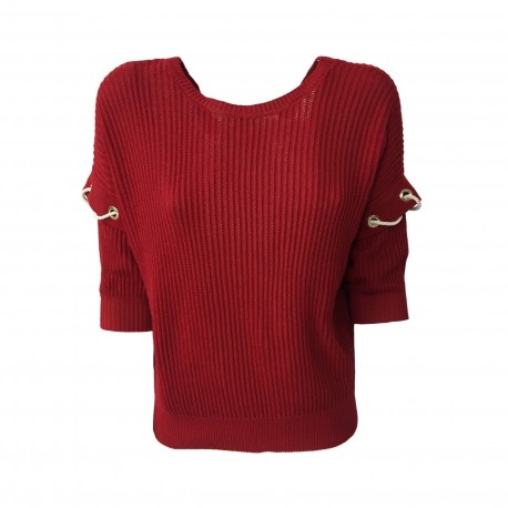 PENNYBLACK maglia donna mezza manica rosso scuro dietro mod ODETTE 100% cotone