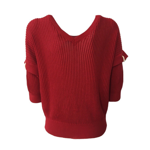 PENNYBLACK women's sweater dark red mod ODETTE 100% cotton