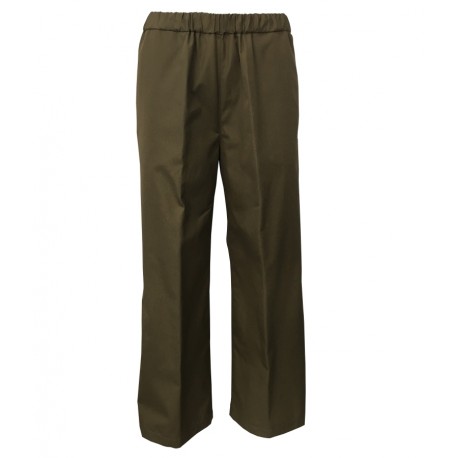 ASPESI pantalone verde donna largo con elastico in vita e tasche mod H128 D307 MADE IN ITALY