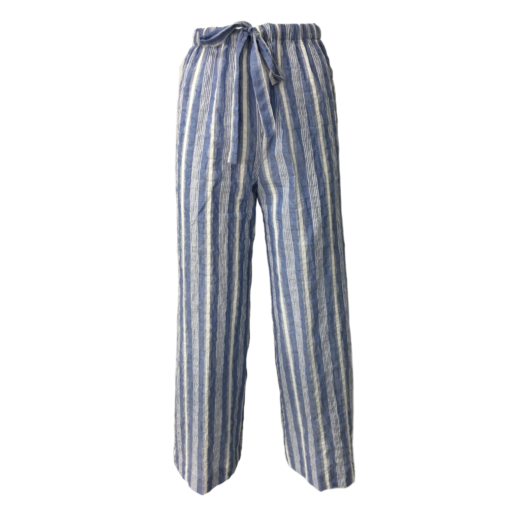 ASPESI pantalone donna righe azzurro/bianco cotone mod H107 G163 MADE IN ITALY