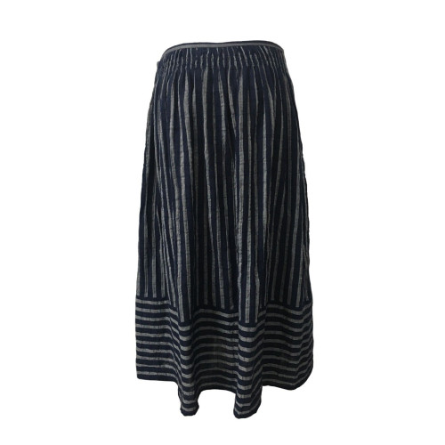 ASPESI women's skirt blue/white lines mod H506 G165 99% cotton 1% polyurethane