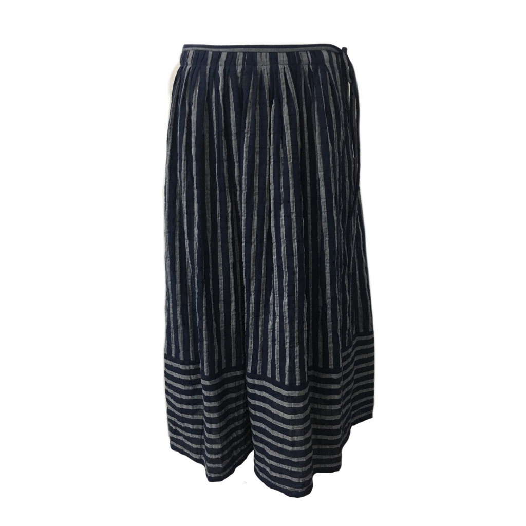 ASPESI women's skirt blue/white lines mod H506 G165 99% cotton 1% polyurethane