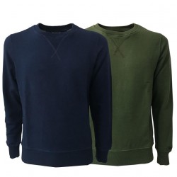 VINTAGE 55 sweatshirt green man brushed 100% cotton slim fit