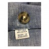 DRAKE’S camicia uomo lino doppio taschino denim mod SHI-SR0HSHL MADE IN ENGLAND