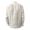 DRAKE’S camicia uomo lino doppio taschino bianco mod SHI-SE0HSH MADE IN ENGLAND