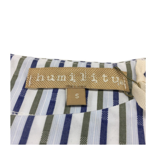 HUMILITY 1949 woman shirt white/denim/green mod HA6032 100% cotton MADE IN ITALY