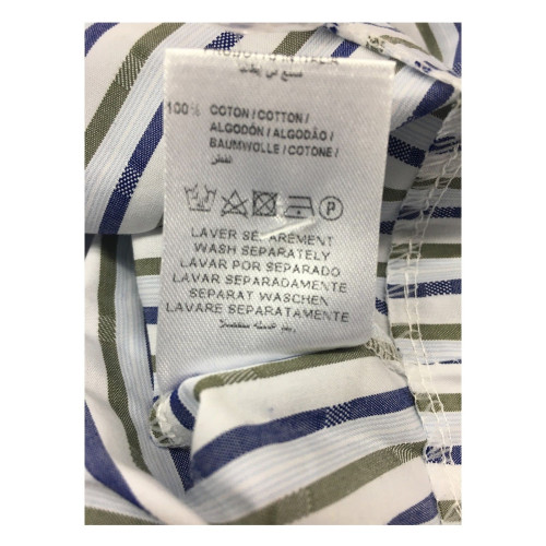 HUMILITY 1949 camicia donna righe manica 3/4 bianco/denim/verde HA6032 100% cotone MADE IN ITALY
