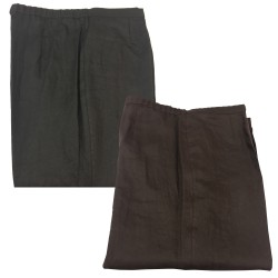 ELENA MIRO' pantalone donna con elastico dietro 100% lino fondo cm 23