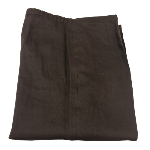 ELENA MIRÒ woman pants with elastic behind 100% linen bottom 23 cm
