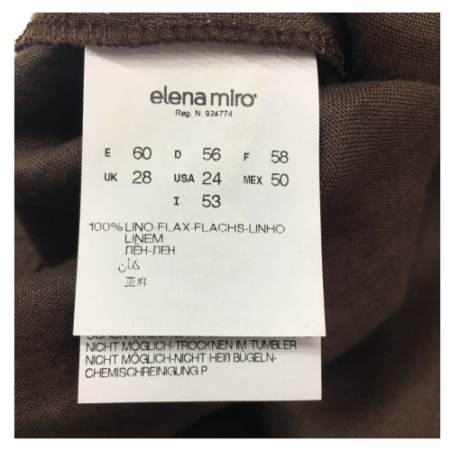 ELENA MIRÒ woman pants with elastic behind 100% linen bottom 23 cm