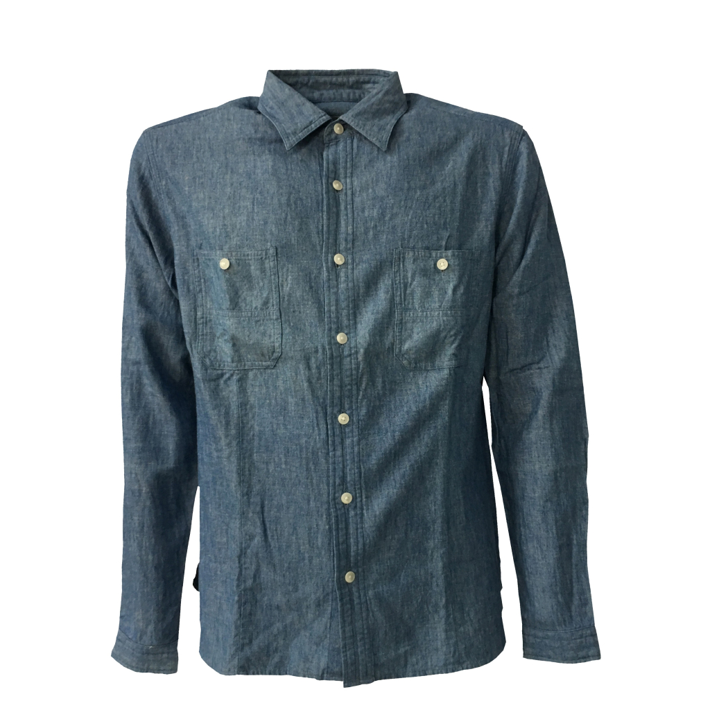 M.I.D.A camicia uomo manica lunga DENIM 75% cotone 25% lino JAPANESE FABRIC