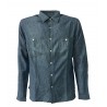 M.I.D.A camicia uomo manica lunga DENIM 75% cotone 25% lino JAPANESE FABRIC