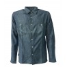 M.I.D.A. man shirt long sleeve DENIM chambray 75% cotton 25% linen JAPANESE FABRIC