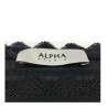ALPHA STUDIO blusa donna nero cotone e pizzo manica 3/4 mod AD-8480C 100% cotone